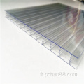 Prix ​​de feuille creux en polycarbonate de cristal transparent 6 mm